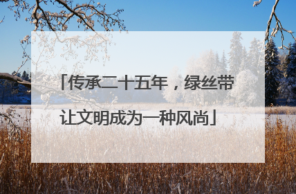 传承二十五年，绿丝带让文明成为一种风尚