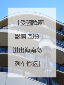 受强降雨影响 部分进出海南岛列车停运