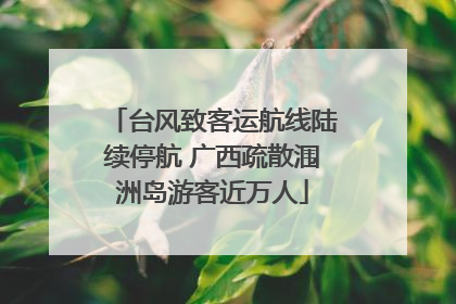 台风致客运航线陆续停航 广西疏散涠洲岛游客近万人