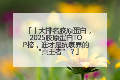 十大排名胶原蛋白，2025胶原蛋白TOP榜，谁才是抗衰界的 “真王者”？