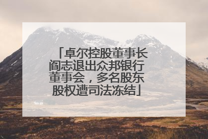 卓尔控股董事长阎志退出众邦银行董事会，多名股东股权遭司法冻结