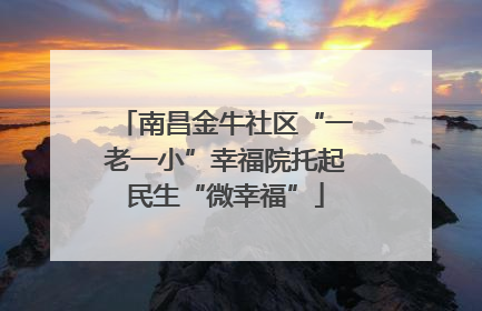 南昌金牛社区“一老一小”幸福院托起民生“微幸福”