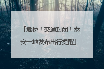 危桥！交通封闭！泰安一地发布出行提醒