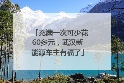 充满一次可少花60多元，武汉新能源车主有福了