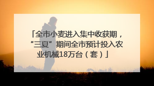 全市小麦进入集中收获期，“三夏”期间全市预计投入农业机械18万台（套）