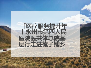 医疗服务提升年丨永州市第四人民医院医共体总院基层行走进梳子铺乡金花村