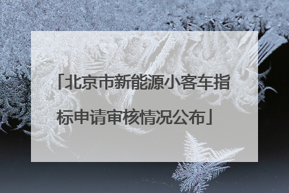 北京市新能源小客车指标申请审核情况公布