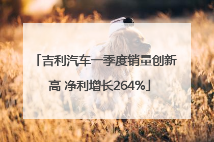 吉利汽车一季度销量创新高 净利增长264%