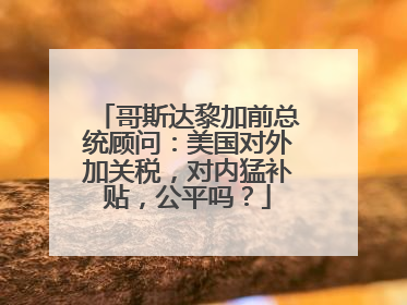 哥斯达黎加前总统顾问：美国对外加关税，对内猛补贴，公平吗？