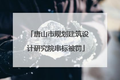 唐山市规划建筑设计研究院串标被罚