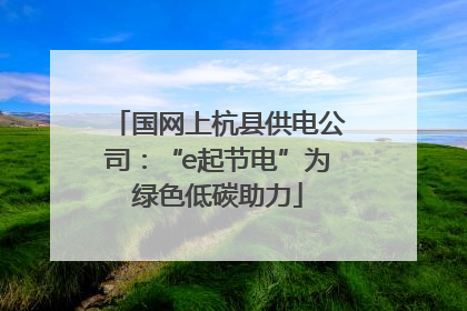 国网上杭县供电公司：“e起节电”为绿色低碳助力