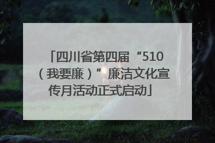 四川省第四届“510（我要廉）”廉洁文化宣传月活动正式启动