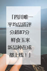 四川唯一平均品质评分超87分 鲜食玉米新品种在成都上线！