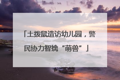 土拨鼠造访幼儿园，警民协力智擒“萌兽”