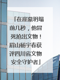 在崖墓坍塌前几秒，他冒死抢出文物！眉山杨宇春获评四川省文物安全守护者