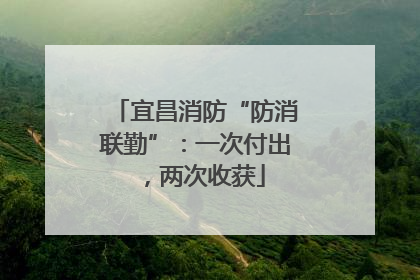 宜昌消防“防消联勤”：一次付出，两次收获
