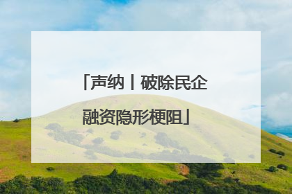 声纳丨破除民企融资隐形梗阻