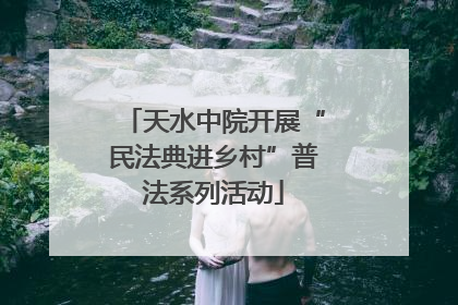 天水中院开展“民法典进乡村”普法系列活动