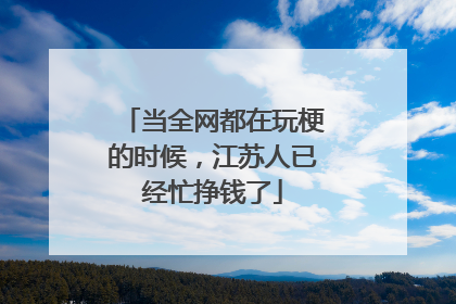 当全网都在玩梗的时候，江苏人已经忙挣钱了