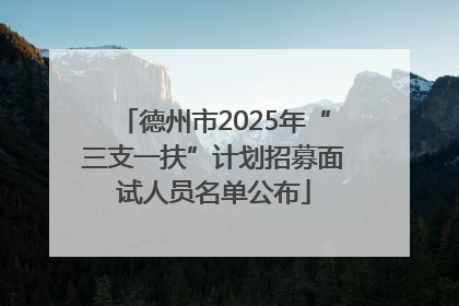 德州市2025年“三支一扶”计划招募面试人员名单公布