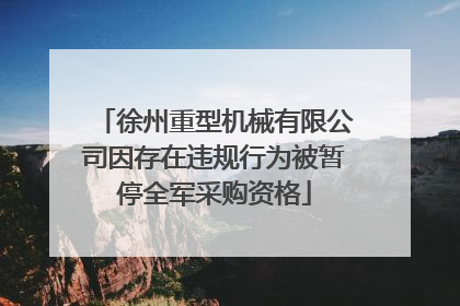 徐州重型机械有限公司因存在违规行为被暂停全军采购资格