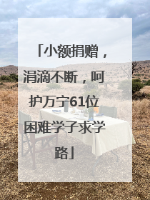 小额捐赠，涓滴不断，呵护万宁61位困难学子求学路