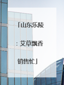 山东乐陵：艾草飘香销售忙