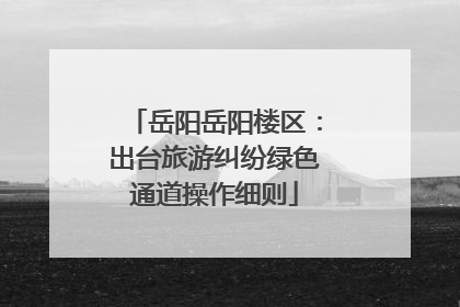 岳阳岳阳楼区：出台旅游纠纷绿色通道操作细则