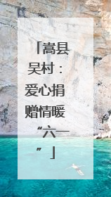 嵩县吴村：爱心捐赠情暖“六一”