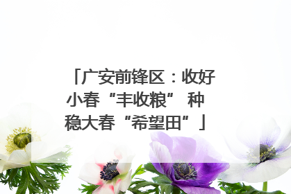 广安前锋区：收好小春“丰收粮” 种稳大春“希望田”