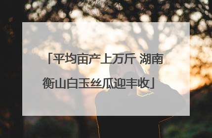 平均亩产上万斤 湖南衡山白玉丝瓜迎丰收
