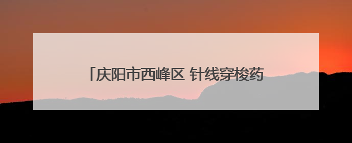 庆阳市西峰区 针线穿梭药草香 指尖技艺“活”起来