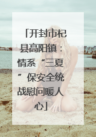 开封市杞县高阳镇：情系“三夏”保安全统战慰问暖人心