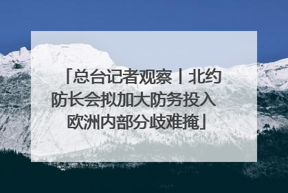 总台记者观察丨北约防长会拟加大防务投入 欧洲内部分歧难掩
