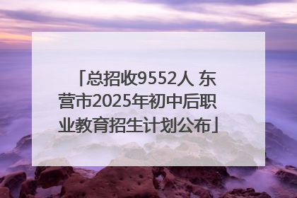 总招收9552人 东营市2025年初中后职业教育招生计划公布