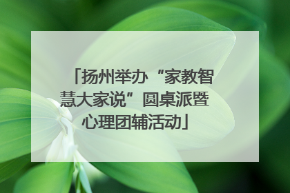 扬州举办“家教智慧大家说”圆桌派暨心理团辅活动
