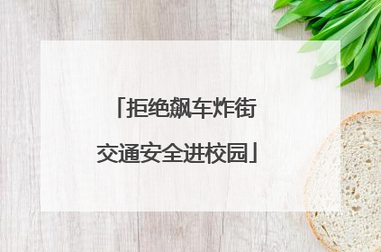 拒绝飙车炸街 交通安全进校园