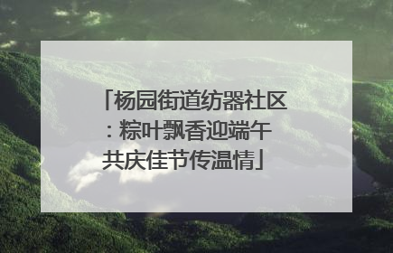 杨园街道纺器社区：粽叶飘香迎端午 共庆佳节传温情