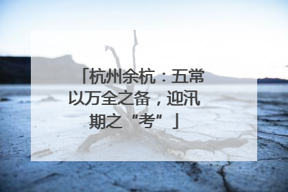 杭州余杭：五常以万全之备，迎汛期之“考”