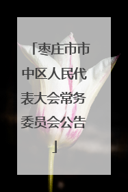 枣庄市市中区人民代表大会常务委员会公告