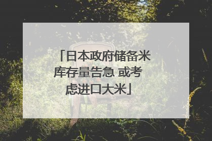 日本政府储备米库存量告急 或考虑进口大米