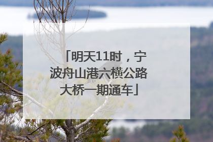 明天11时，宁波舟山港六横公路大桥一期通车