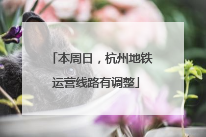 本周日，杭州地铁运营线路有调整