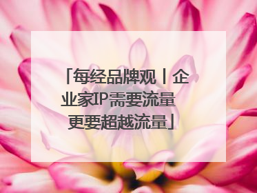 每经品牌观丨企业家IP需要流量 更要超越流量