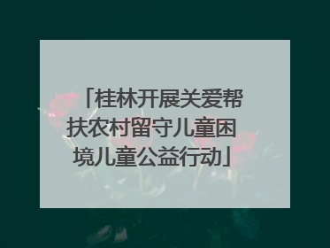 桂林开展关爱帮扶农村留守儿童困境儿童公益行动