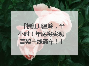 椒江⇌温岭，半小时！年底将实现高架主线通车！