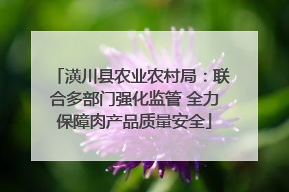 潢川县农业农村局：联合多部门强化监管 全力保障肉产品质量安全