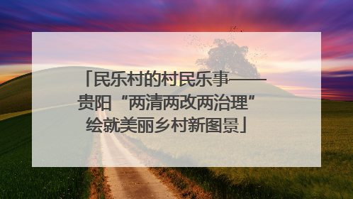 民乐村的村民乐事——贵阳“两清两改两治理”绘就美丽乡村新图景