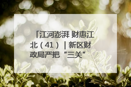 江河澎湃 财惠江北（41）｜新区财政局严把“三关” 绘就“良田美景”