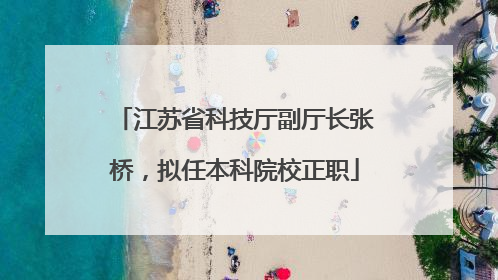 江苏省科技厅副厅长张桥，拟任本科院校正职